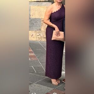 Adrianna Papell Purple Lace Gown